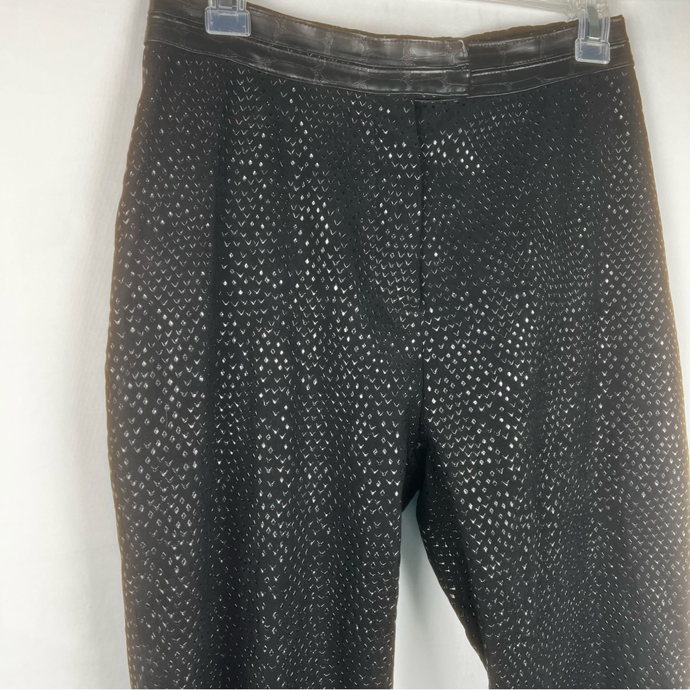 Vintage 90's Cache Size L* Black Dress Pants Sparkle Textured Flare Made France